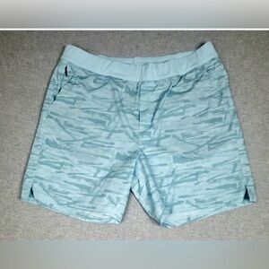 Public Rec Shorts Mens 40 Blue Camo Drawstring‎ Athletic Performance Polyester